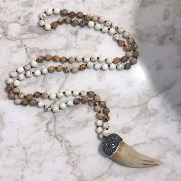 Jewelry - Stone Shark Tooth Long Necklace